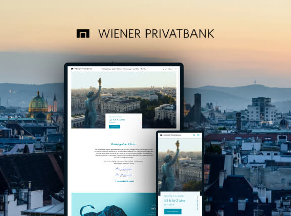 Website der Wiener Privatbank, technisch umgesetzt von ContentReactor