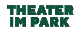 Ein Schriftzug-Logo "THEATER IM PARK" mit ausschließlich dunkelgrünen Großbuchstaben.