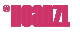 Ein rosa Logo-Schriftzug "HOANZL" mit ausschließlich Großbuchstaben , links oben, neben dem H ist in gleicher Farbe ein eingekreister kleiner Stern zu sehen.